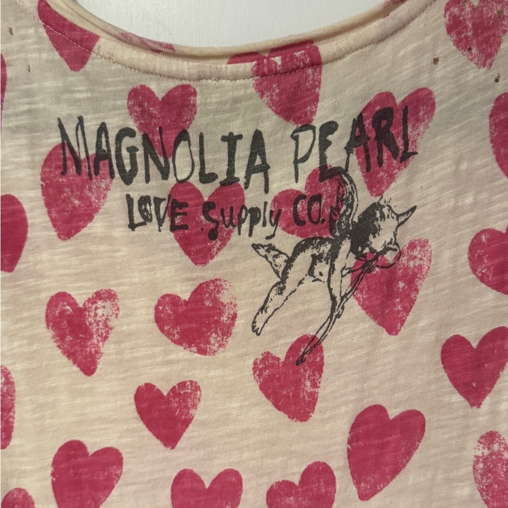 Magnolia Pearl Cream Dress with Pink Heart Print. Worn once - Picture 2 of 4